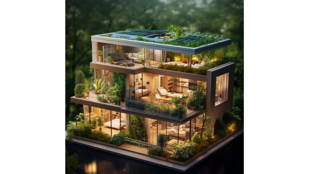 Picture referencing Eco-friendly homes. 
