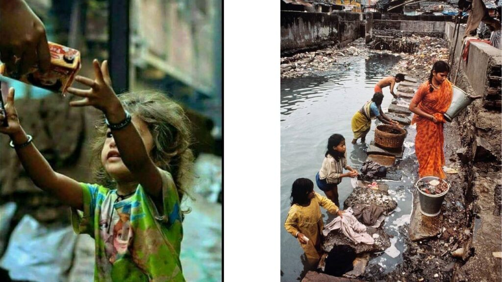 Represents Poverty in india.