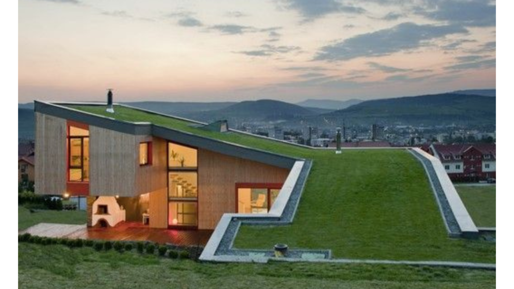 A 2nd Picture of a Green Roof Model Home. 