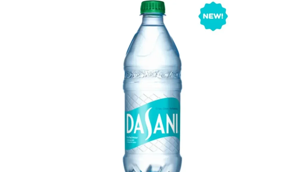 A bottle of Dasani water. 